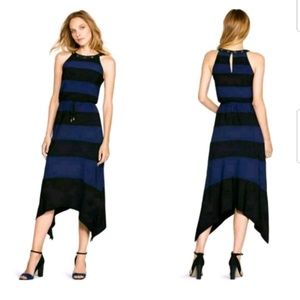 WHBM Color-Block Black/Noble Blue Maxi Dress XXS